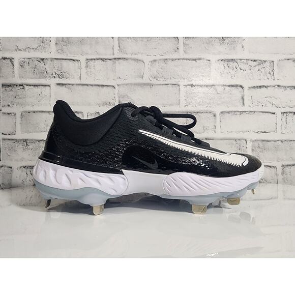 Nike Men’s 8 Alpha Huarache Elite 4 Low Baseball Cleats DJ6521-001 Black/White - Picture 5 of 5